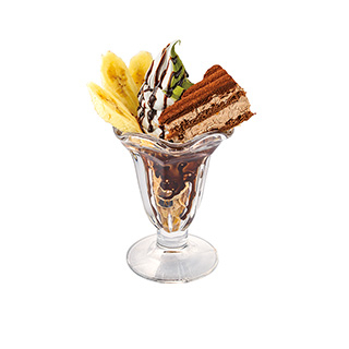 チョコケーキとバナナのチョコレートパフェ(ミックス)｜サンマルク
