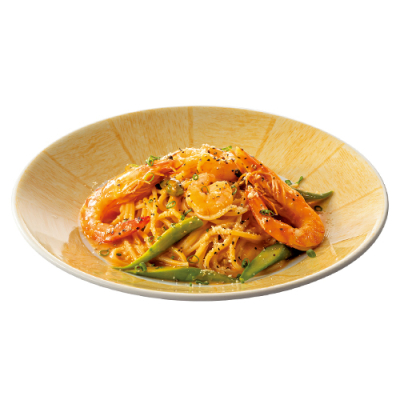 ５７ぷりぷり海老の贅沢イセエビソースパスタ
