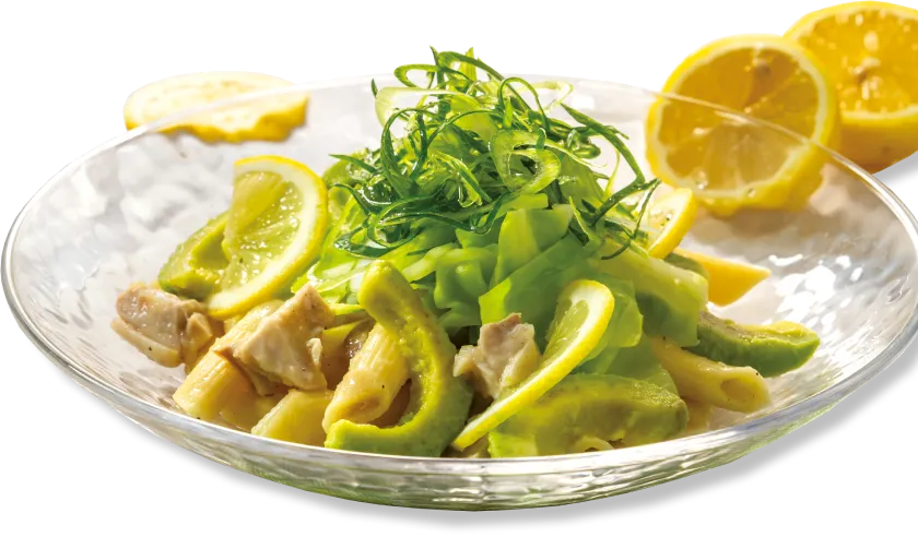 チキンとアボカドのねぎ塩冷製ペンネ